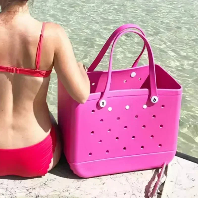 XL Beach Croc Bag EVA Rubber Waterproof Travel Picnic Storage Basket Extra Large Women Shopping Handbag Sac Jelly Beach Tote Bag