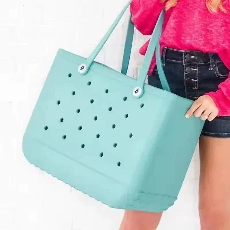 XL Beach Croc Bag EVA Rubber Waterproof Travel Picnic Storage Basket Extra Large Women Shopping Handbag Sac Jelly Beach Tote Bag