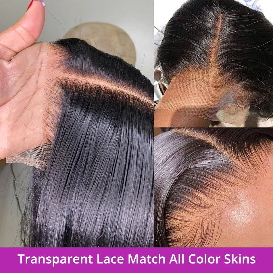 250% Density 13x4 13x6 HD Lace Front Human Hair Wigs For Women Brazilian Straight Short Bob Glueless Wigs 7x5 Lace Frontal Wigs