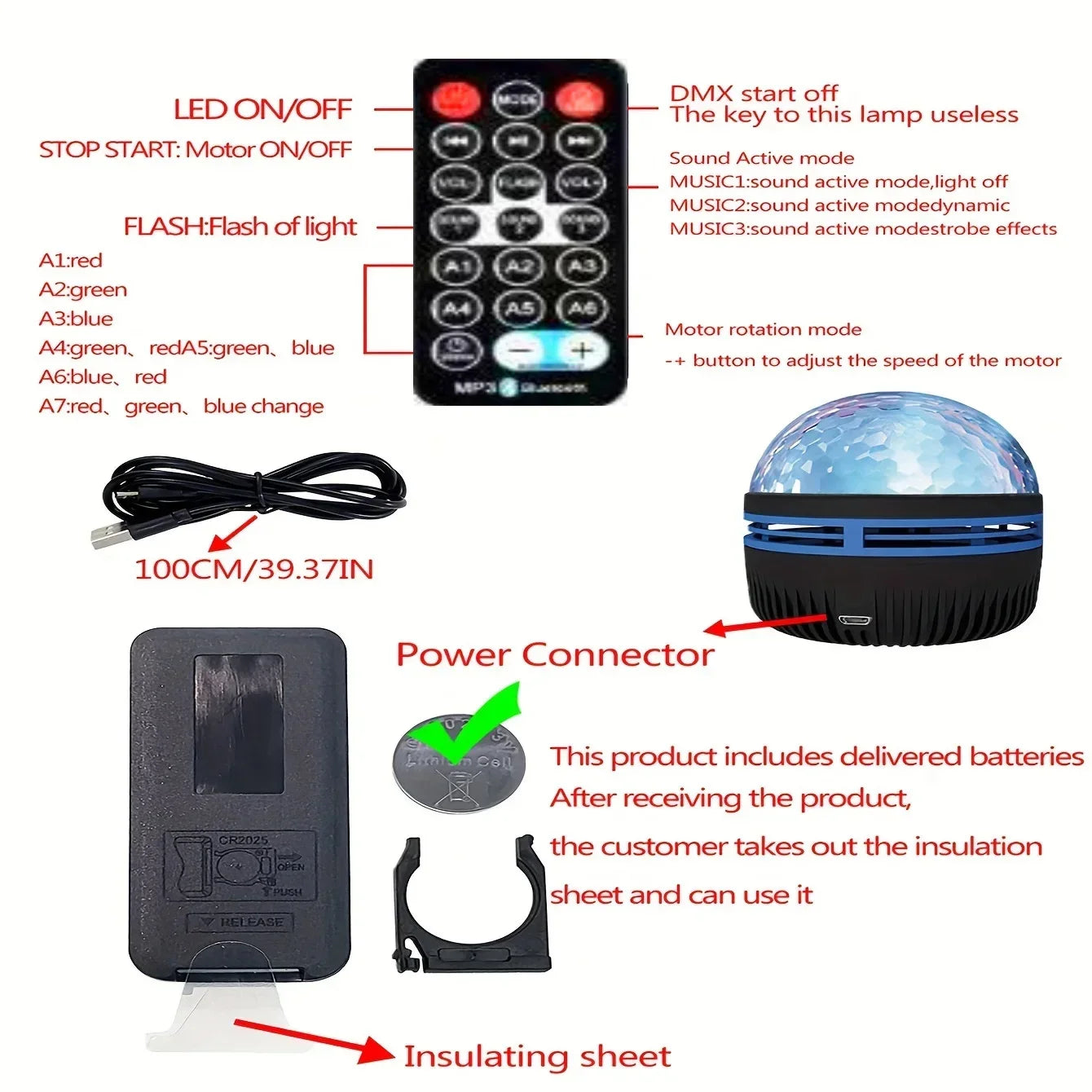 LED Ocean Wave Starry Sky Projector Lamp 1pc 7 Colors Remote Control USB Powered for Kids Room Bedroom Party Ambient Light