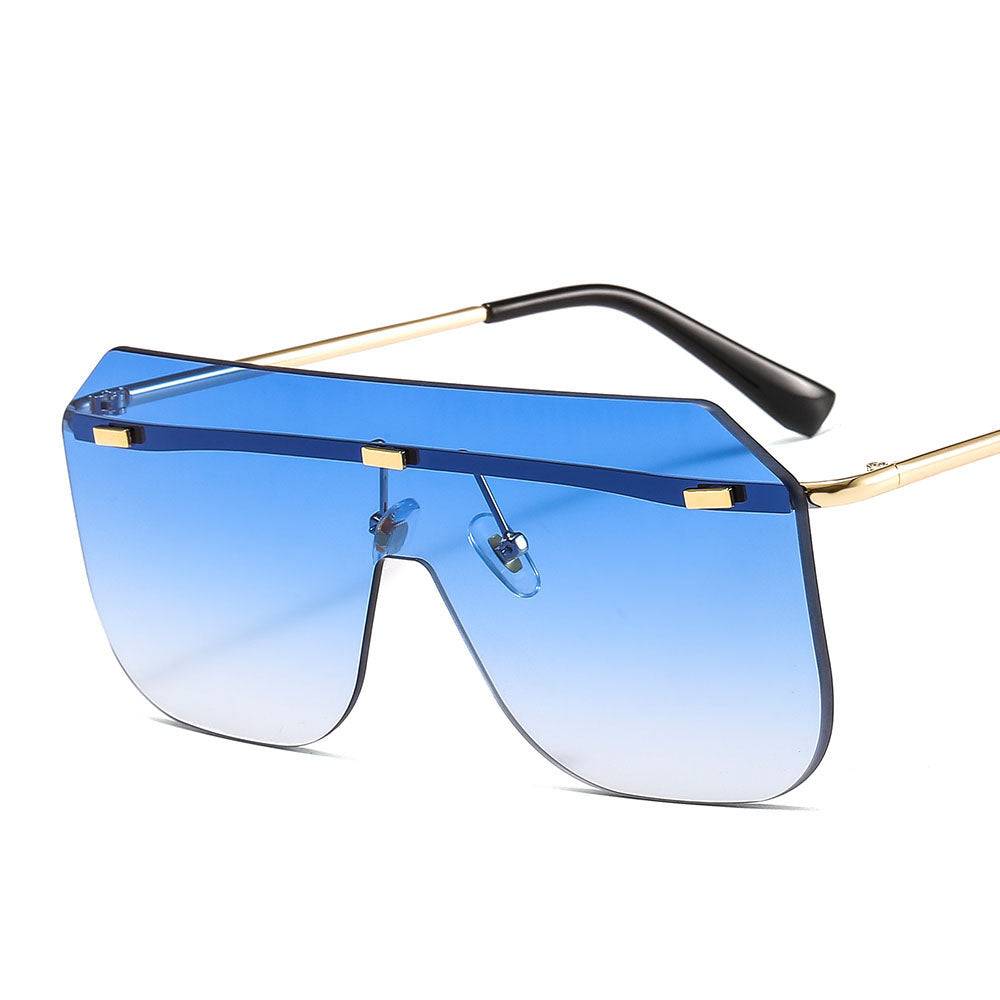 NWOGLSS 8587 Colorful Oversized Square Rimless Summer Shades Sunglasses