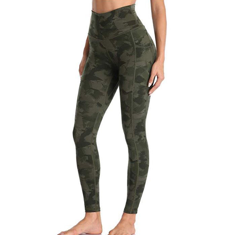 Booty Lifting Women Sports Fitness High Waist Yoga Pants Pockets Gym Butt Scrunch Gym Leggings Camo Yoga Pants