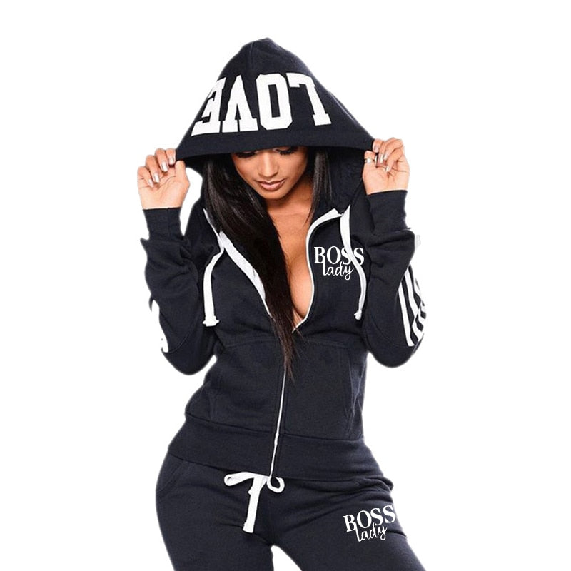 2023 Newest Spring Fashion Women's Tracksuit Hoodies and Sweatpants High Quality Ladies Daily Casual Sports Zipper Hooded Outfit