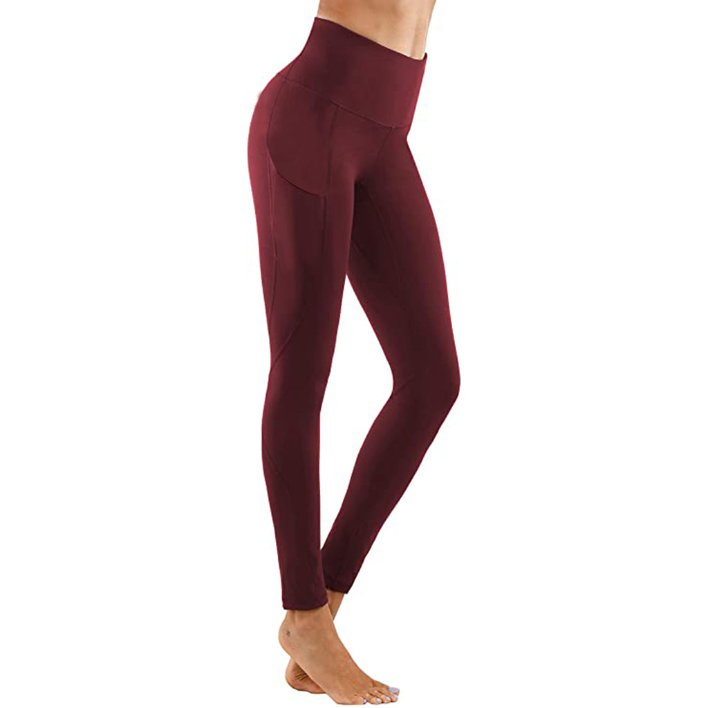 High Waist Yoga Pants with Pockets Seamless Tummy Control Leggings Workout 4 Way Stretch Yoga Leggings