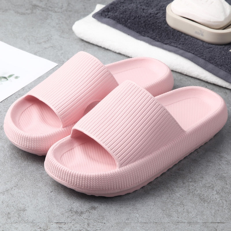 Women Thick Platform Slippers Summer Beach Eva Soft Sole Slide Sandals Leisure Men Ladies Indoor Bathroom Anti-slip Shoes