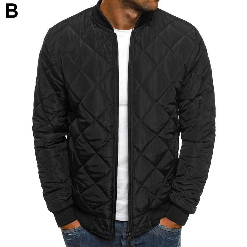 New Men Windbreaker Winter Coat Padded Puffer Jacket Warm Up Clothes Casual Bomber Casual Zip Fashion Cotton Outwear Coat N7V4