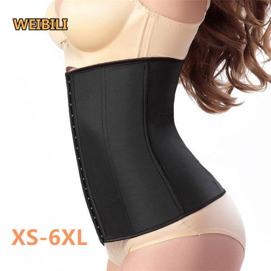 Latex Waist Trainer Modeling Strap Leopard Belt Waist Cincher Body Shaper Steel Boned Fajas Belly Slimming Sheath