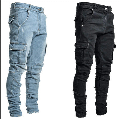 Hot Popular Solid Color Men's Casual jeans Trousers Fashion Men's Slim pants