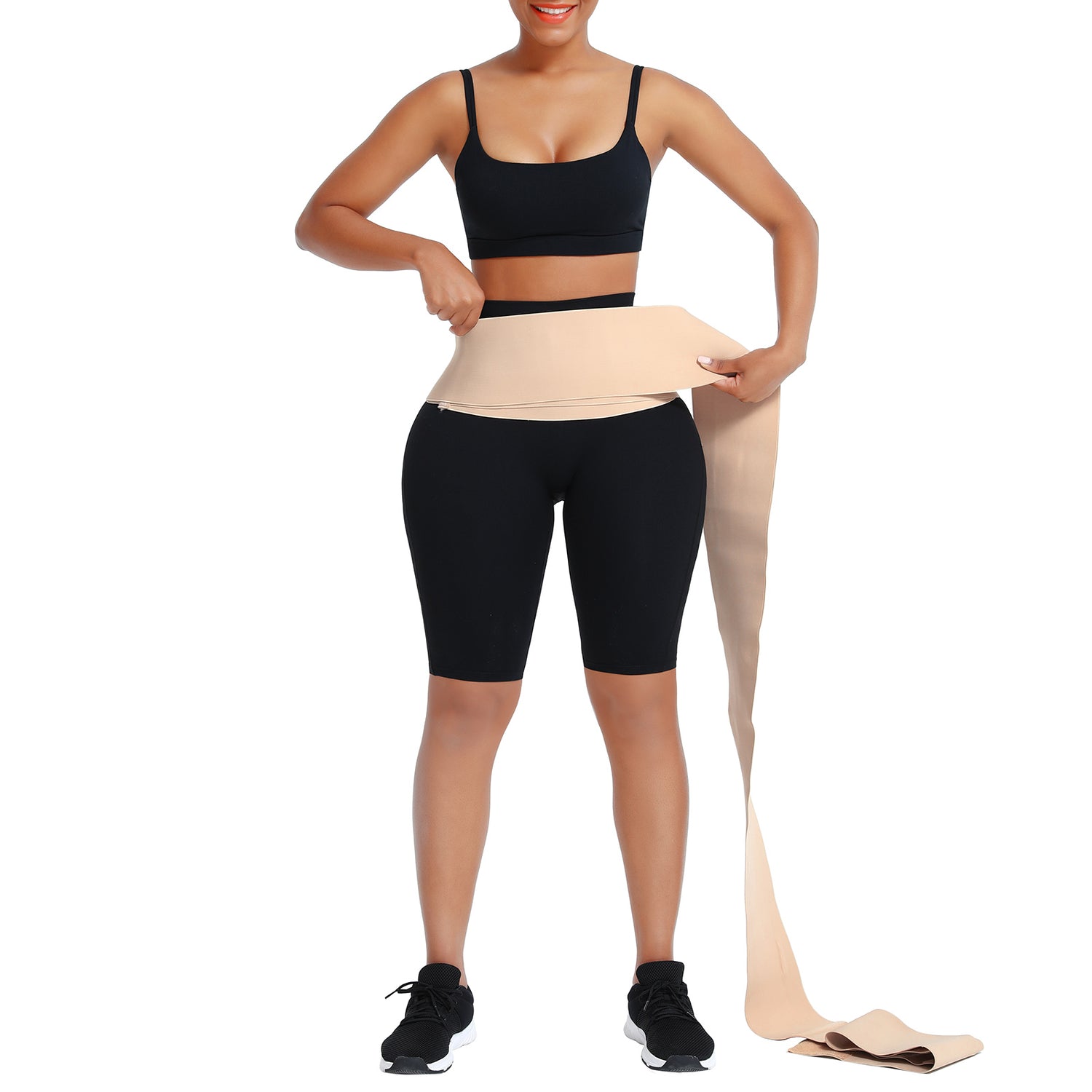 custom logo women brown Resistance Bands belt latex slimming bandage waist trainers and shape wear waist wrap