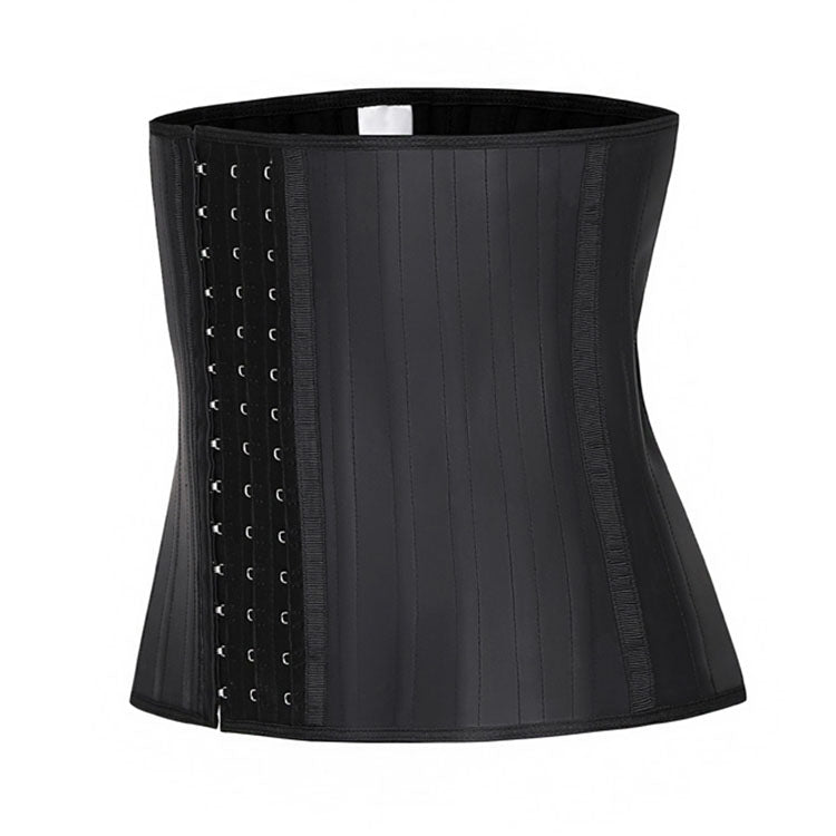 Shinning Latex Waist Trainer 25 Steel Boned Black Beige Waist Slimming Cincher 3 Hooks And Eyes Corset Underwear Corselet