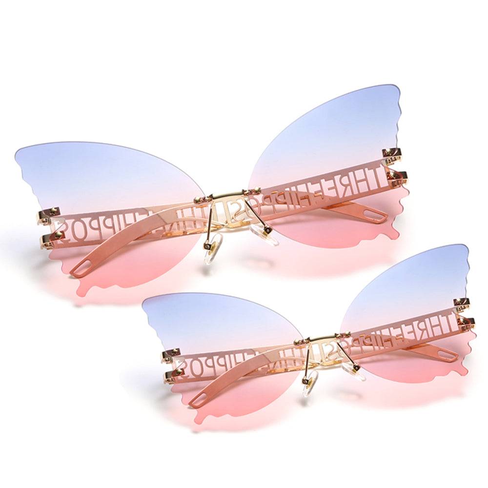 Mothers Day Gift 2022 New Arrivals Big Butterfly shaped Mommy And Me Sunglasses Metal Rimless Shades Colorful party Sun Glasses