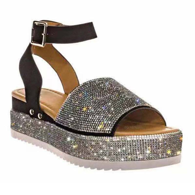 FB14 New Arrivals Bling Rhinestone Platform Sandals 2021 Luxury Sandals