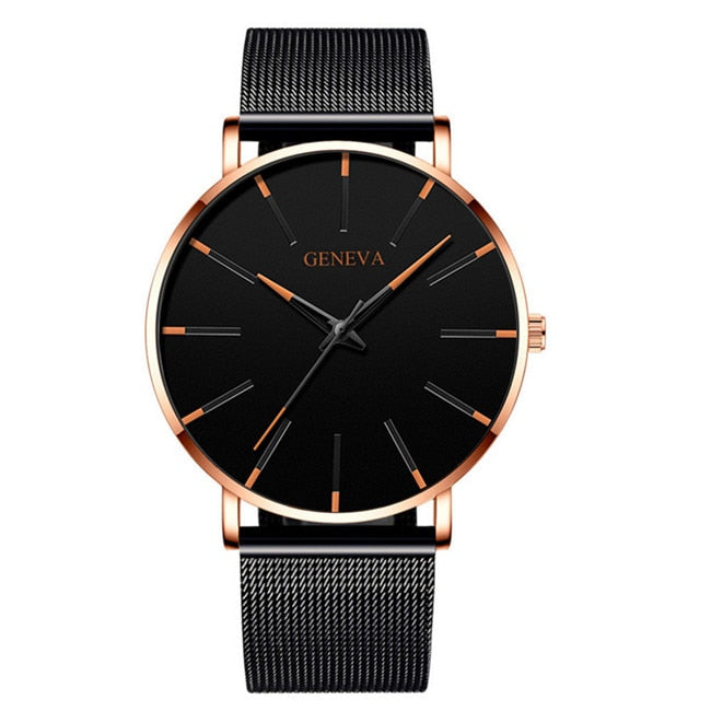 Minimalist Men Fashion Ultra Thin Watches Simple Men Business Stainless Steel Mesh Belt Quartz Watch relogio masculino accesories