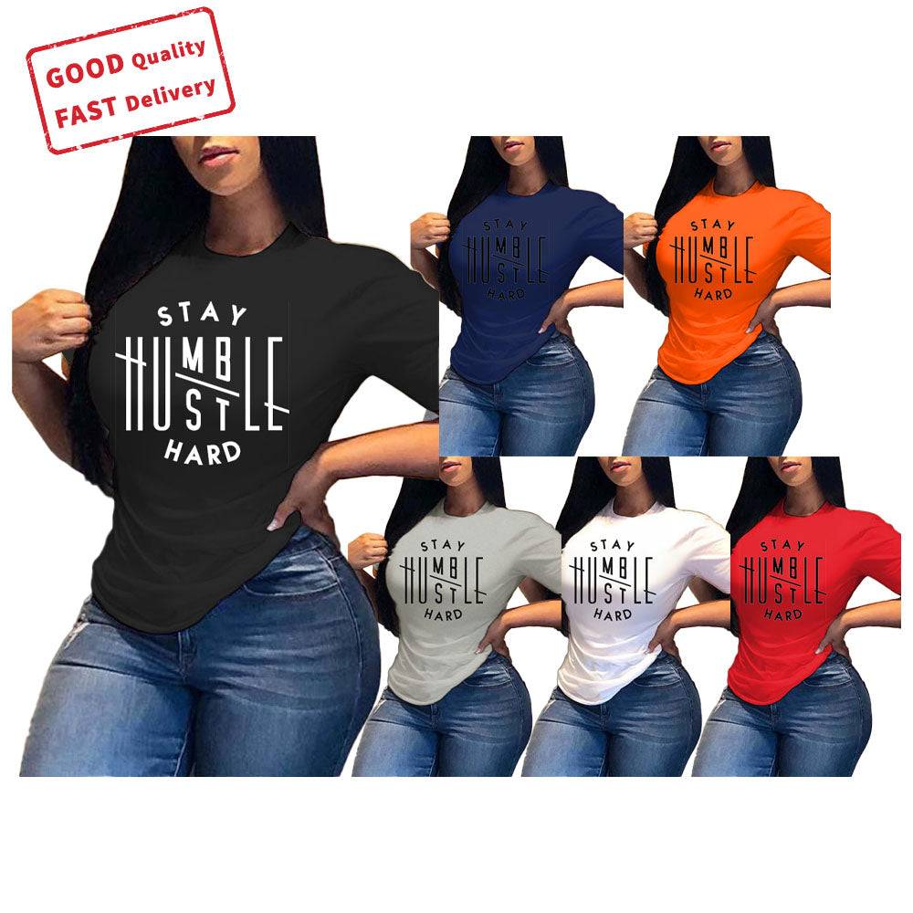 GQ1356 2022 new arrivals clothing t-shirt letter printing cotton t-shirt female casual plus size t-shirts