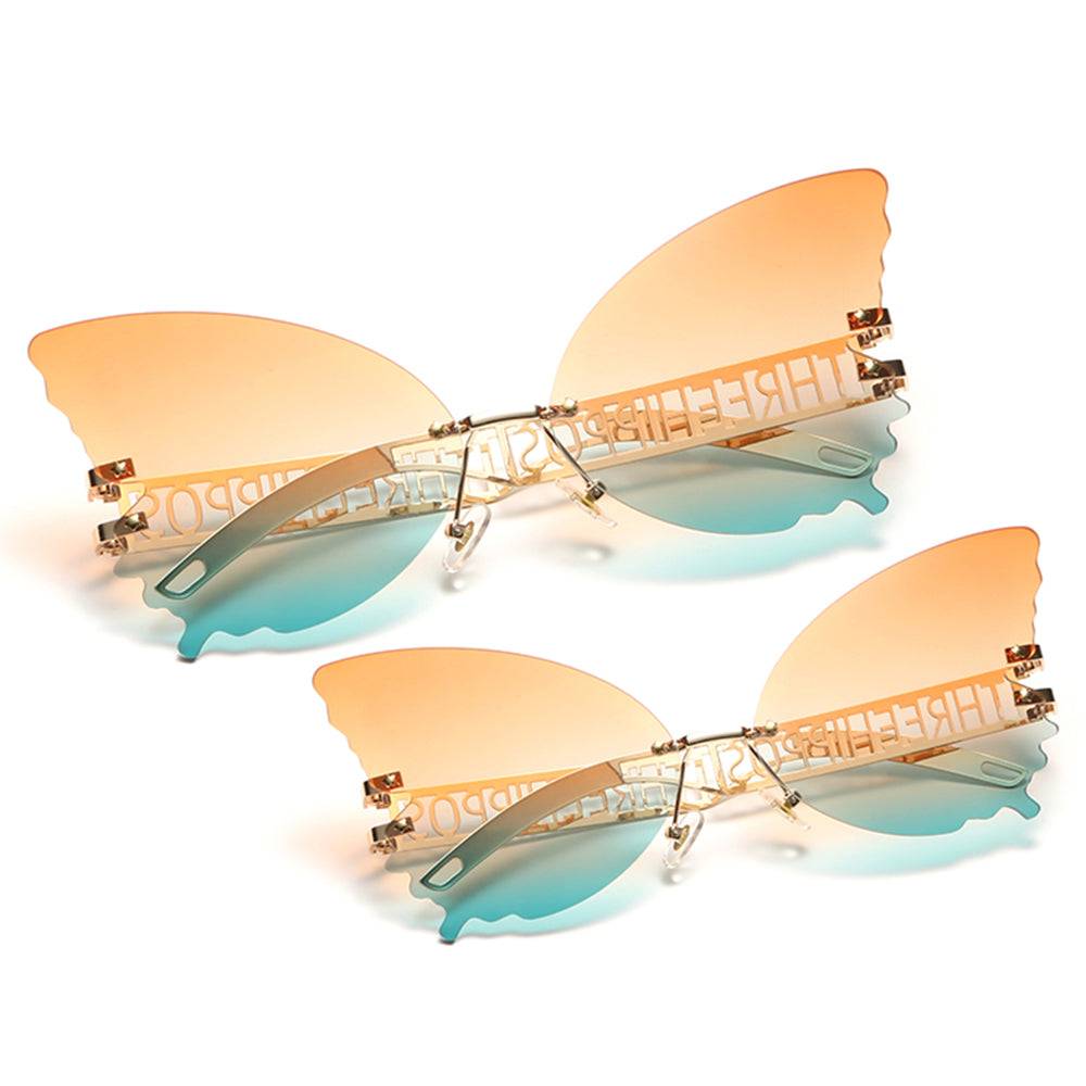 Mothers Day Gift 2022 New Arrivals Big Butterfly shaped Mommy And Me Sunglasses Metal Rimless Shades Colorful party Sun Glasses
