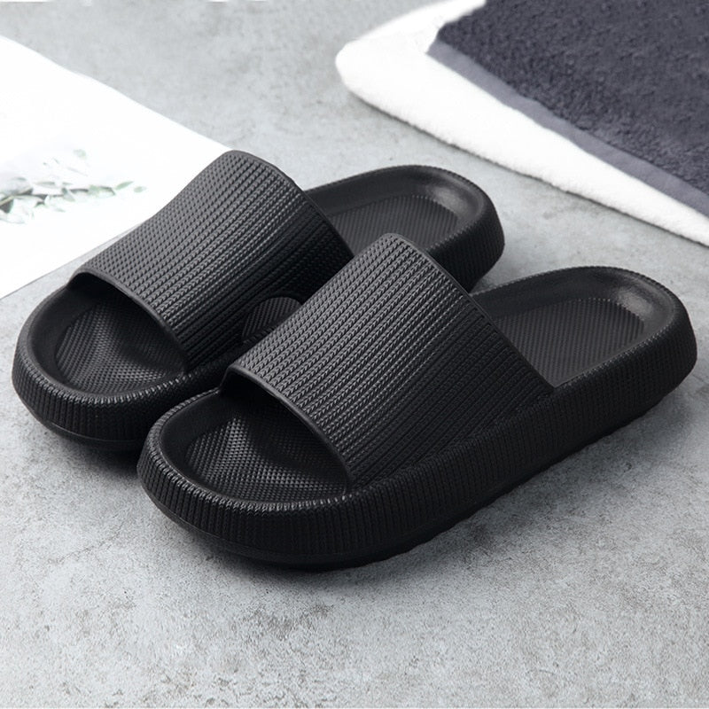 Women Thick Platform Slippers Summer Beach Eva Soft Sole Slide Sandals Leisure Men Ladies Indoor Bathroom Anti-slip Shoes