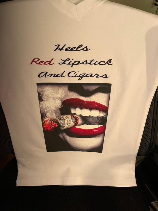 Heels red lipstick T-shirt / custom made